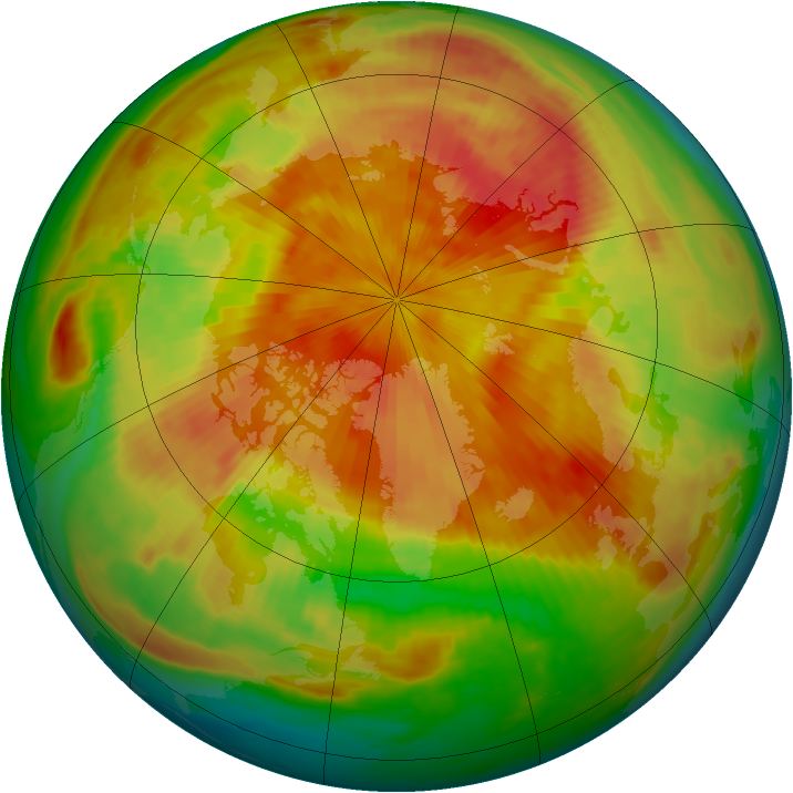 Arctic ozone map for 17 April 1999